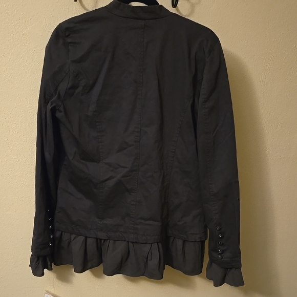 Free People Black Ruffle Hem Jacket - Picture 3 of 5